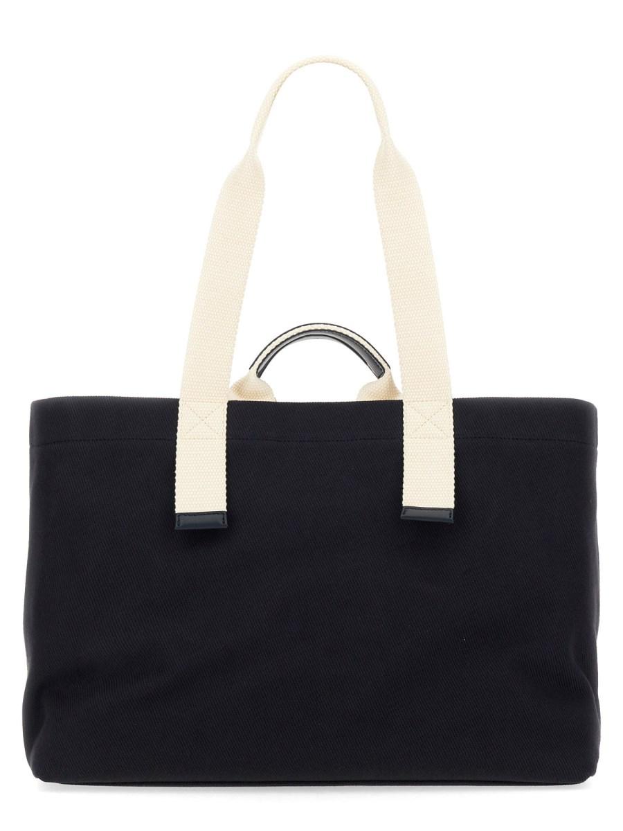 DOLCE & GABBANA BORSA SHOPPING IN DRILL DI COTONE CON LOGO