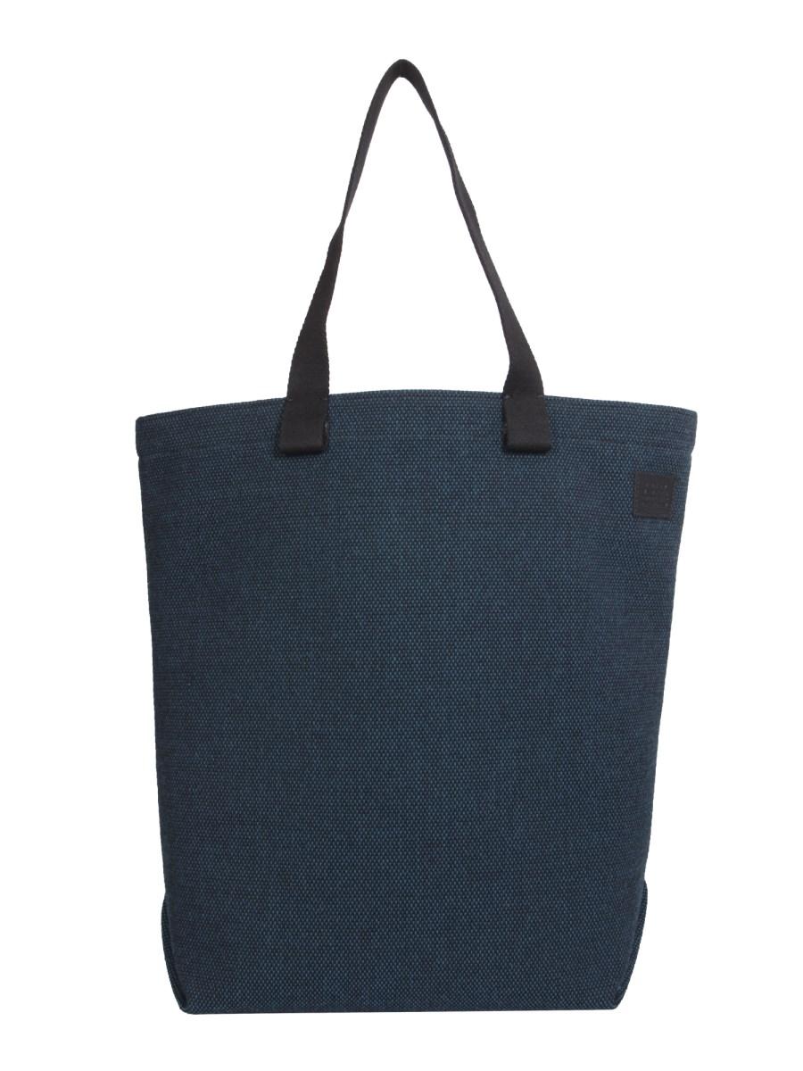 IL BISONTE BORSA SHOPPING IN TELA CON PATCH LOGO IN PELLE
