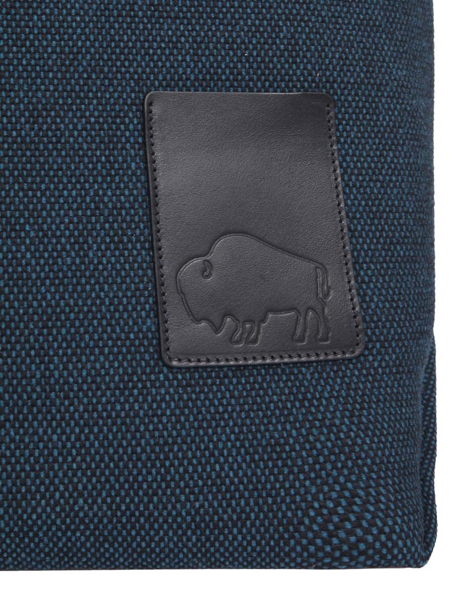 IL BISONTE BORSA SHOPPING IN TELA CON PATCH LOGO IN PELLE