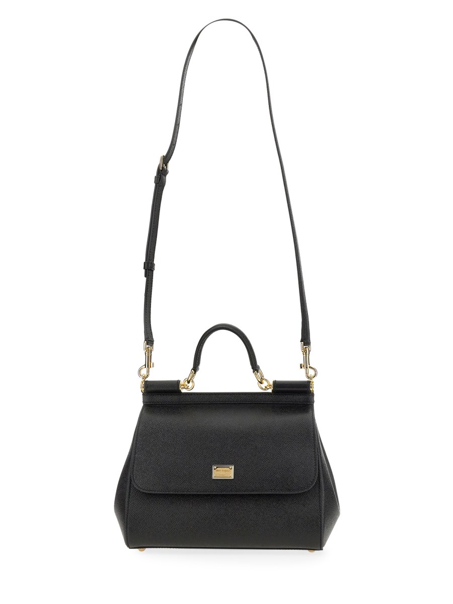 DOLCE & GABBANA BORSA "SICILY" GRANDE IN PELLE DAUPHINE