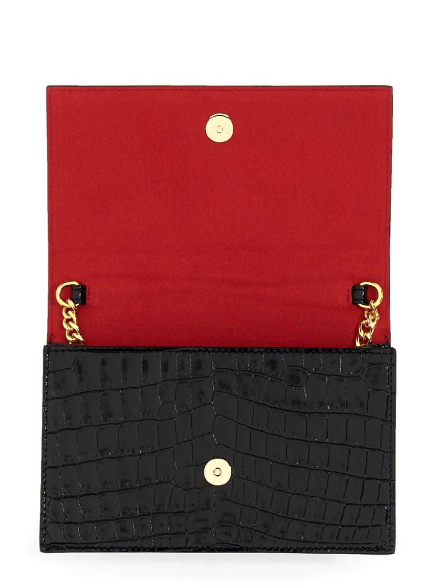 ALEXANDER McQUEEN BORSA SKULL MINI IN PELLE CON STAMPA COCCO