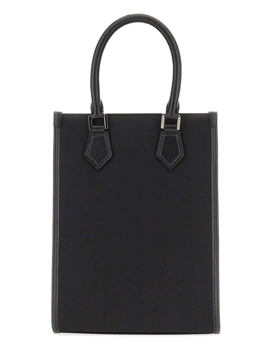 DOLCE & GABBANA BORSA SMALL IN NYLON CON LOGO GOMMATO