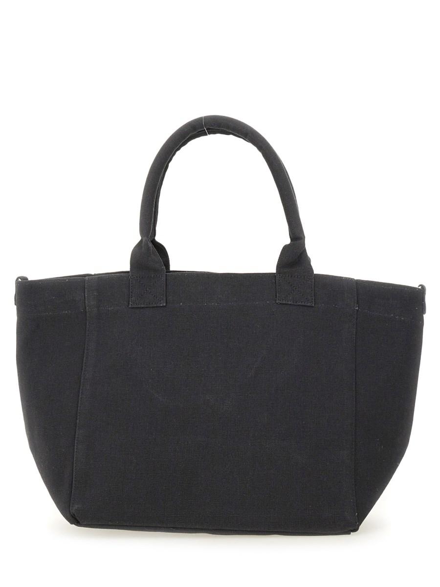 GANNI BORSA SMALL SHOPPER CON LOGO IN TELA DI COTONE