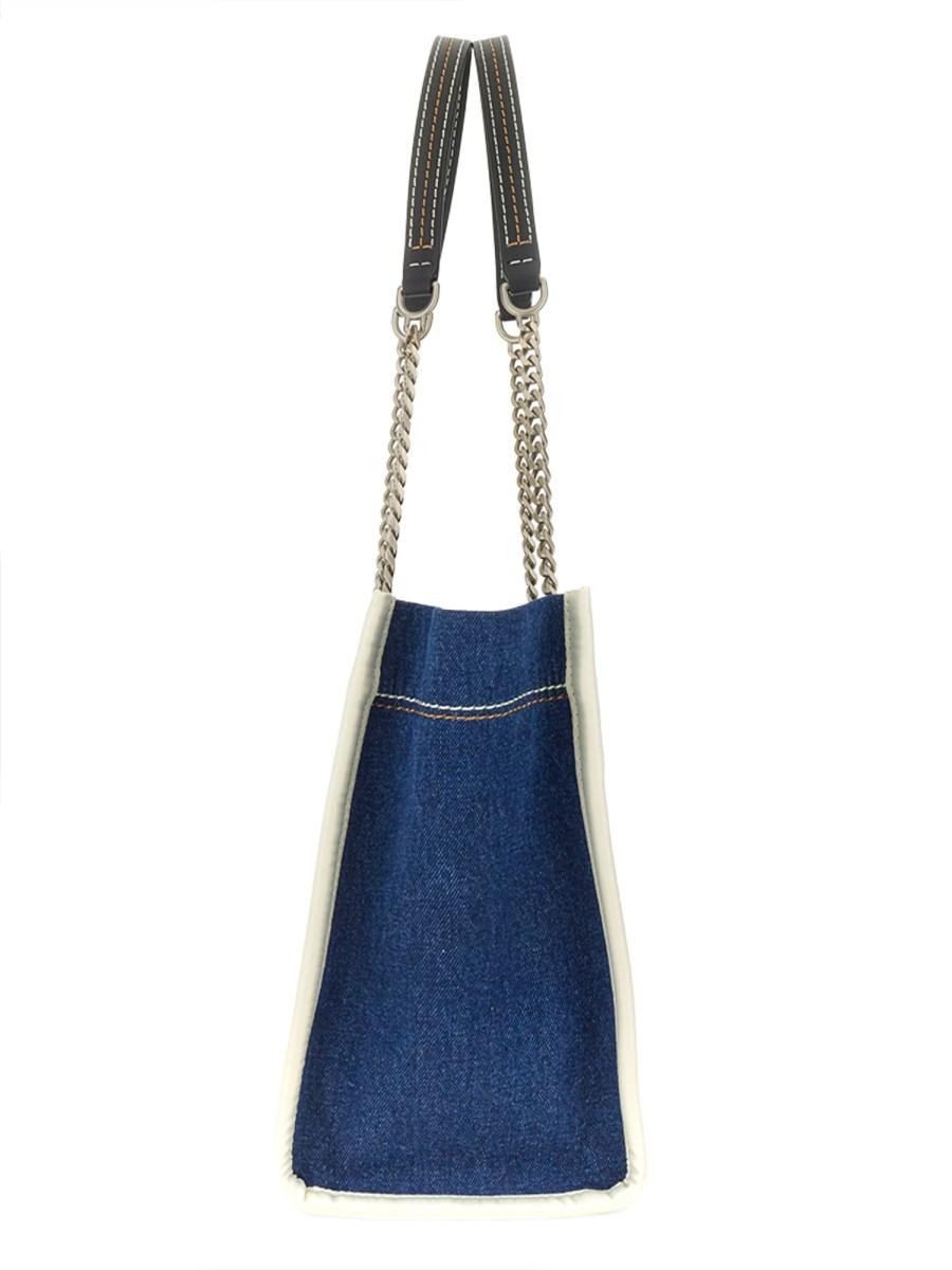MARC JACOBS BORSA THE TOTE MEDIUM CON CATENA IN DENIM