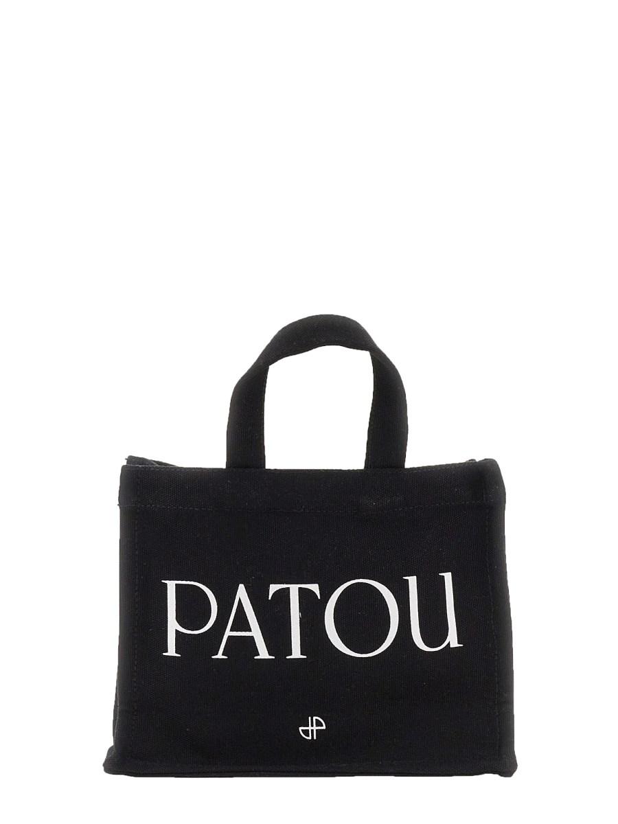 PATOU BORSA TOTE CON STAMPA LOGO IN COTONE BIOLOGICO