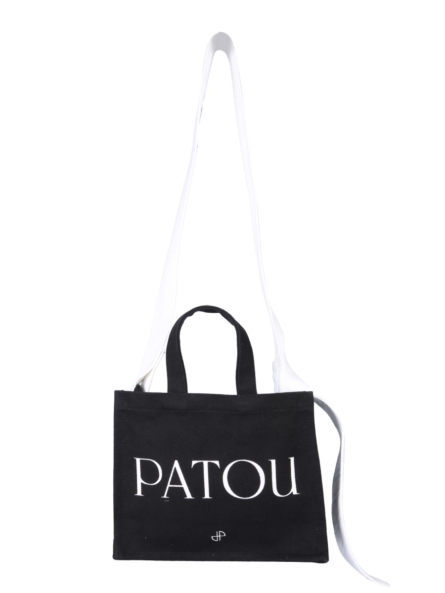 PATOU BORSA TOTE CON STAMPA LOGO IN COTONE BIOLOGICO