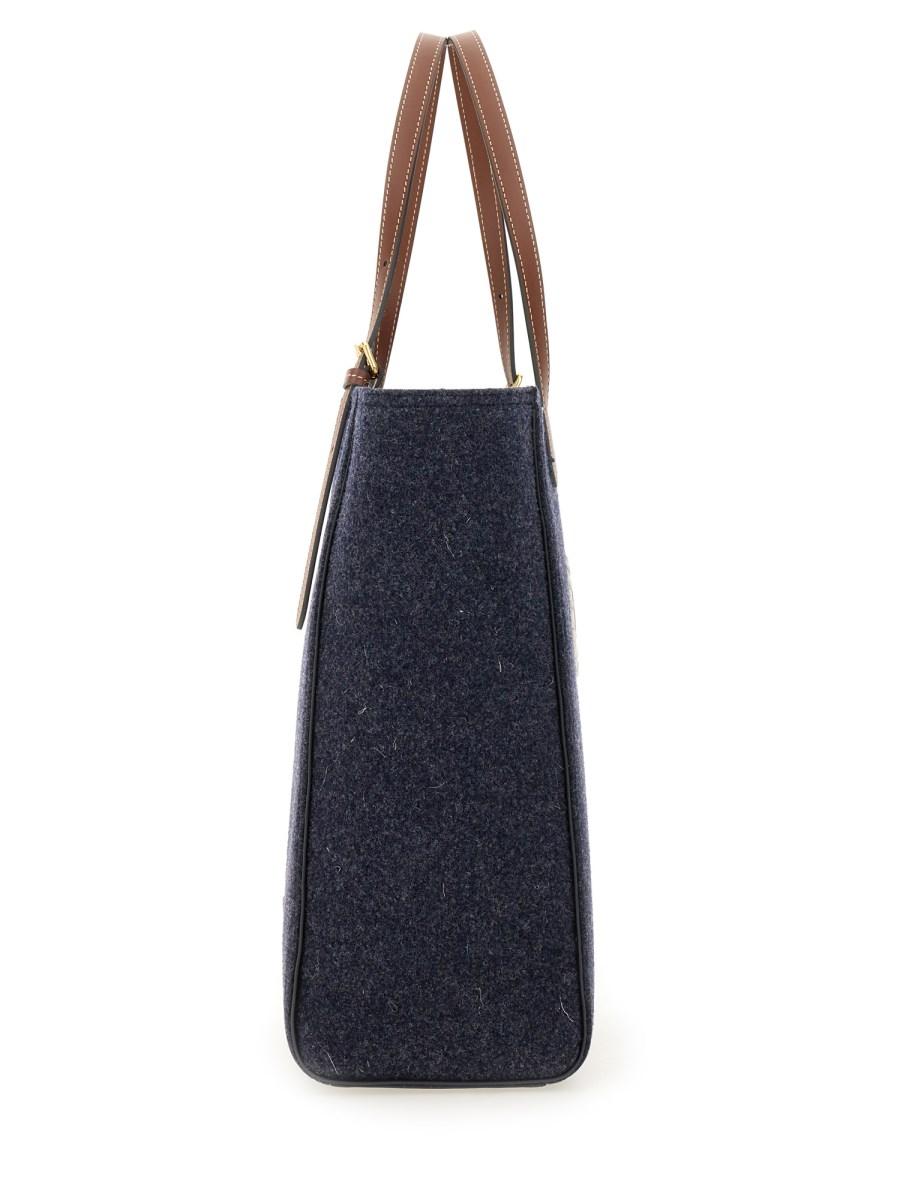 ANYA HINDMARCH BORSA TOTE "EYES" SMALL IN FELTRO DI LANA RICICLATO