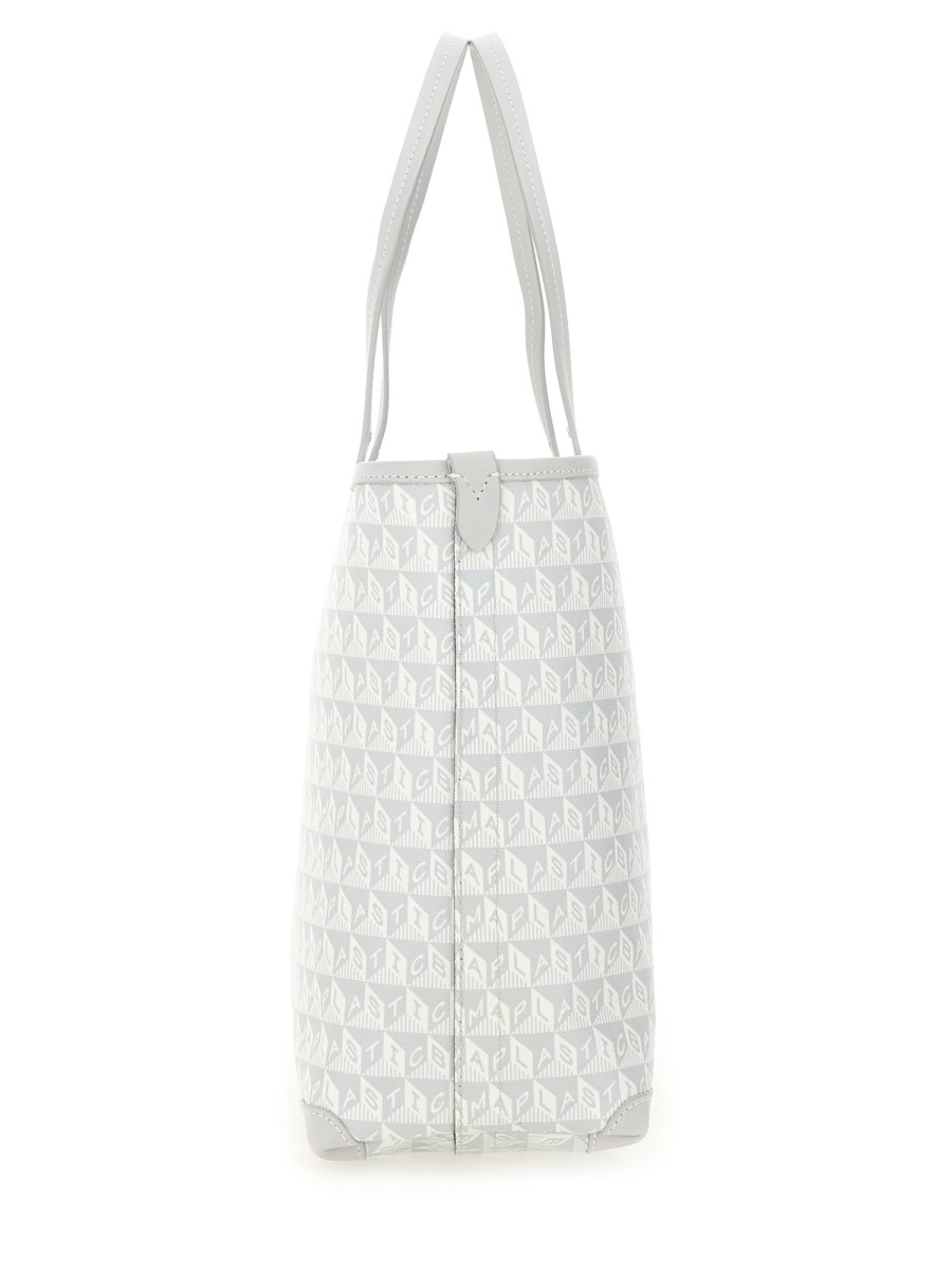 ANYA HINDMARCH BORSA TOTE "I AM A PLASTIC BAG WINK" SMALL CON ZIP
