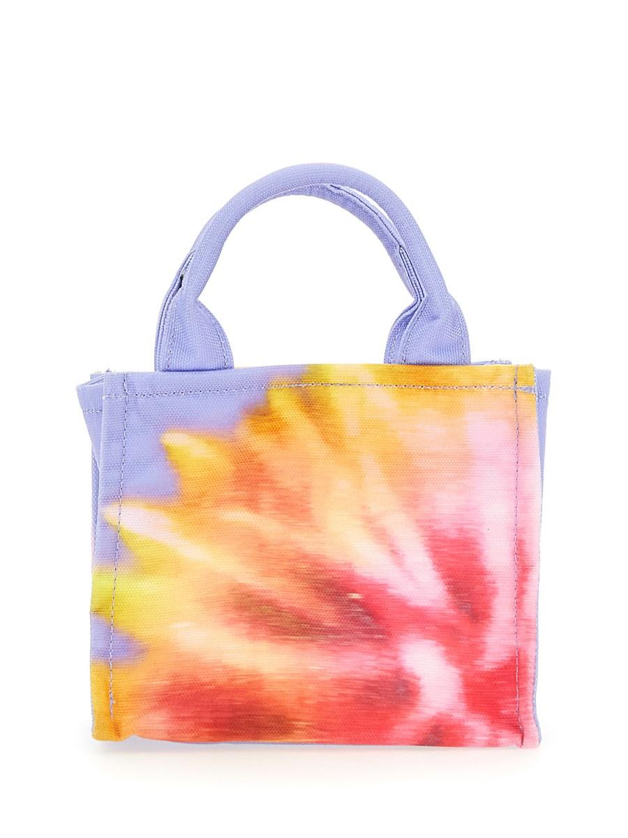 MSGM BORSA TOTE MINI IN CANVAS CON STAMPA DESERT FLOWER