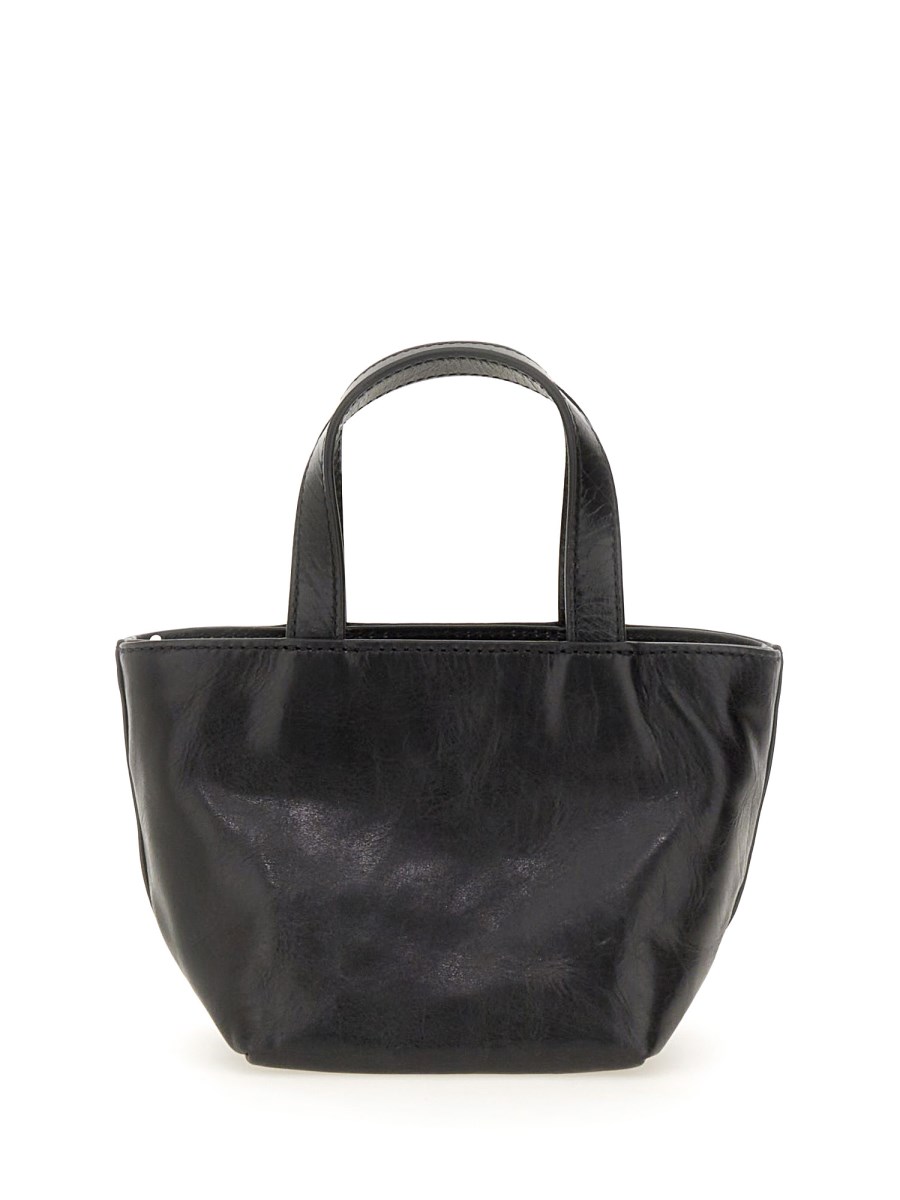 ALEXANDER WANG BORSA TOTE PUNCH MINI IN PELLE VERNICIATA CRAQUELÈ