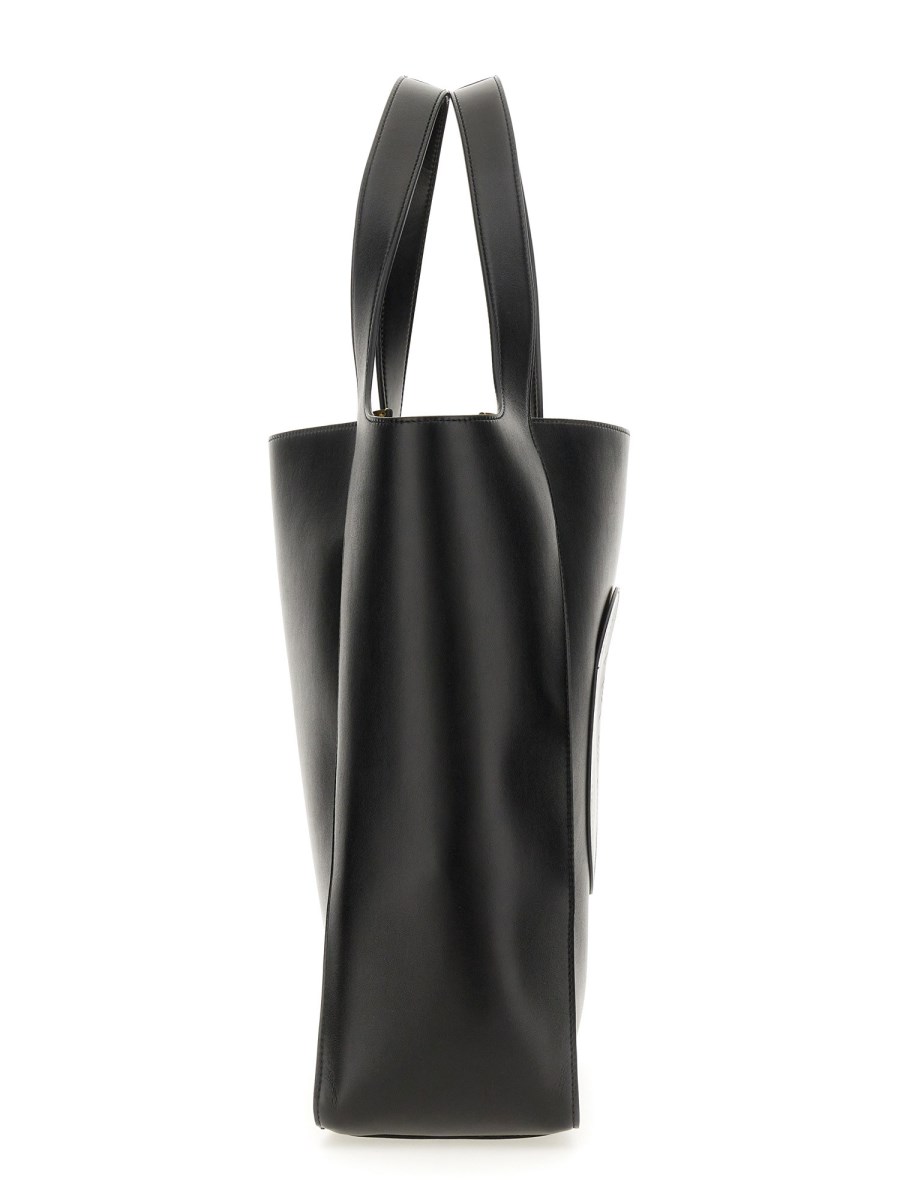 STELLA McCARTNEY BORSA TOTE QUADRATA CON LOGO IN ALTER NAPPA
