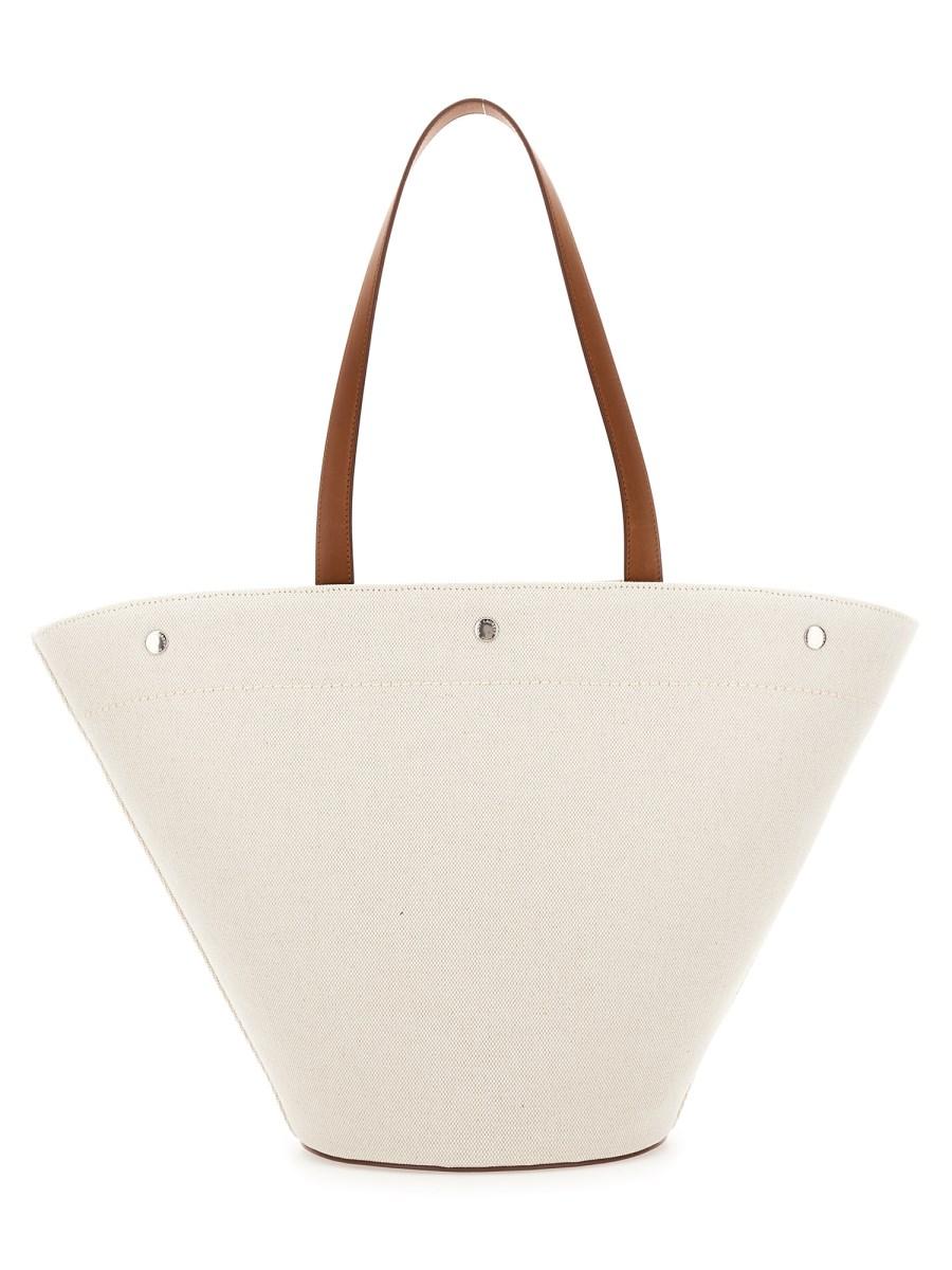 SAINT LAURENT BORSA TOTE RIVE GAUCHE IN TELA E PELLE VINTAGE