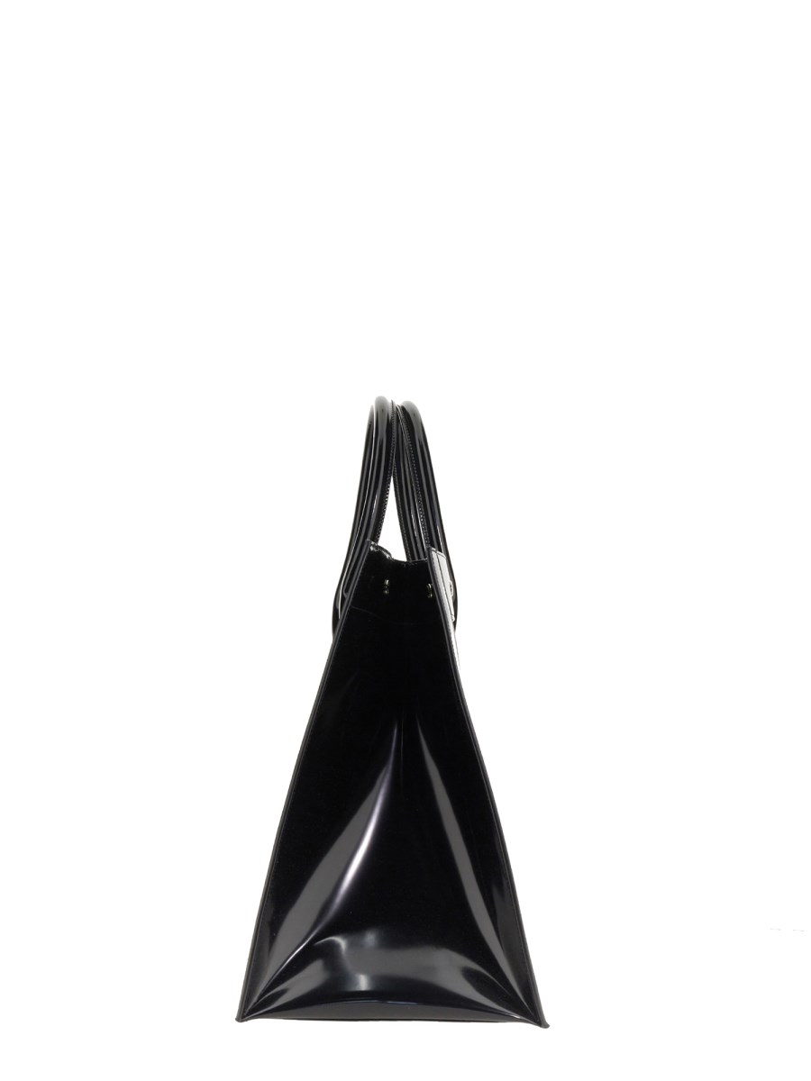 SAINT LAURENT BORSA TOTE RIVE GAUCHE MEDIUM IN MESH E PELLE LUCIDA