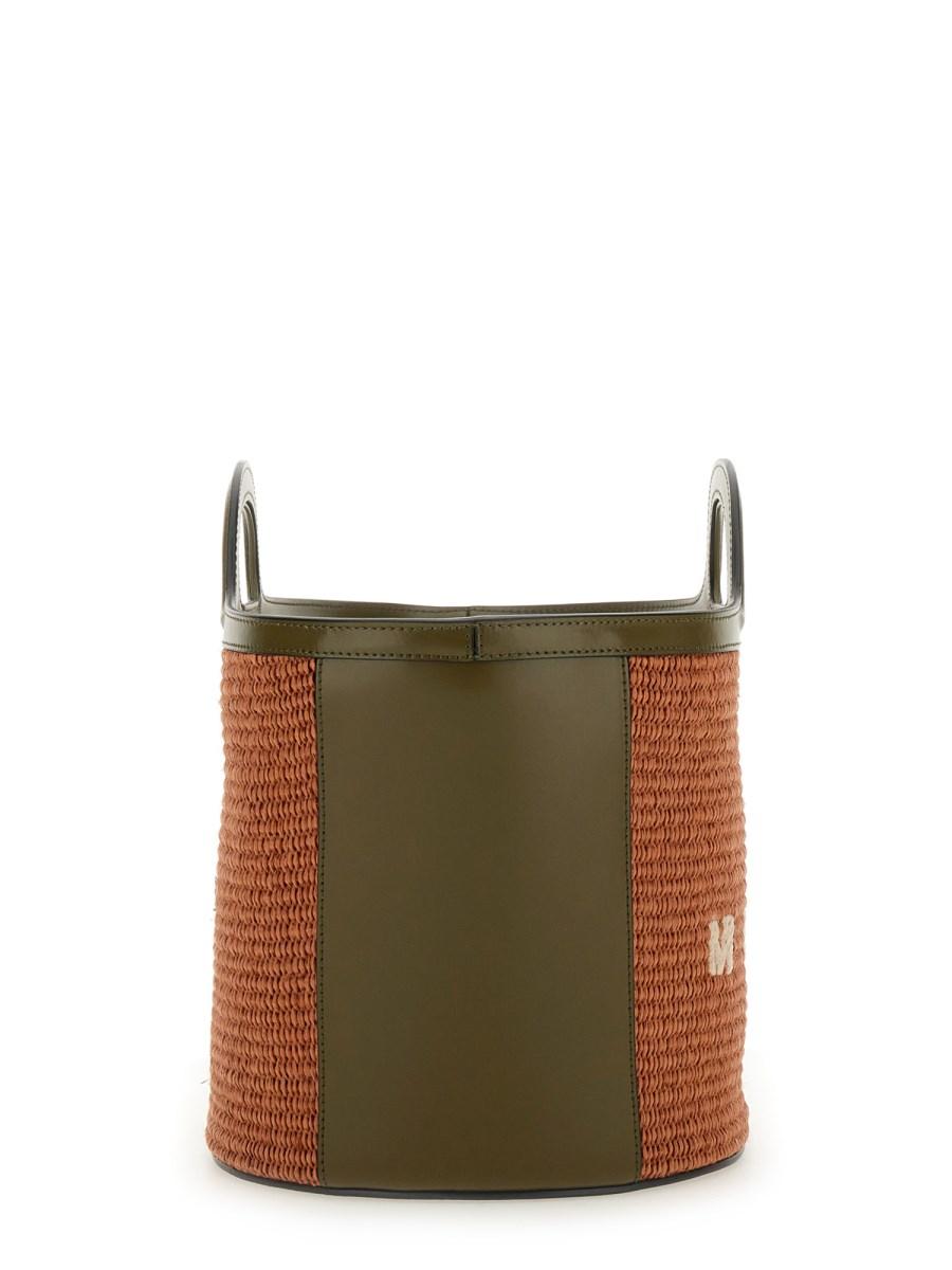 MARNI BORSA TROPICALIA PICCOLA IN PELLE E TESSUTO EFFETO RAFIA
