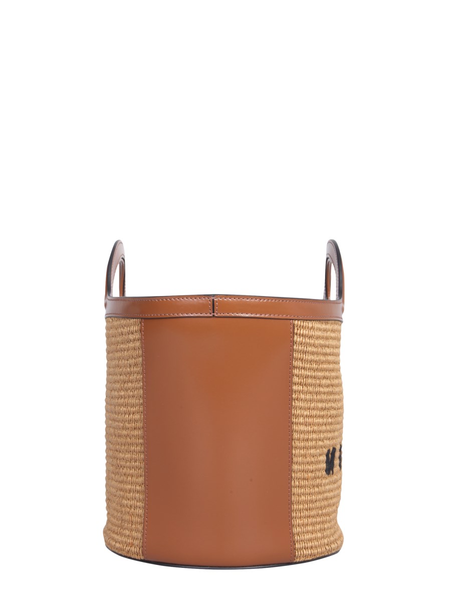 MARNI BORSA TROPICALIA SMALL IN PELLE E RAFIA CON TRACOLLA
