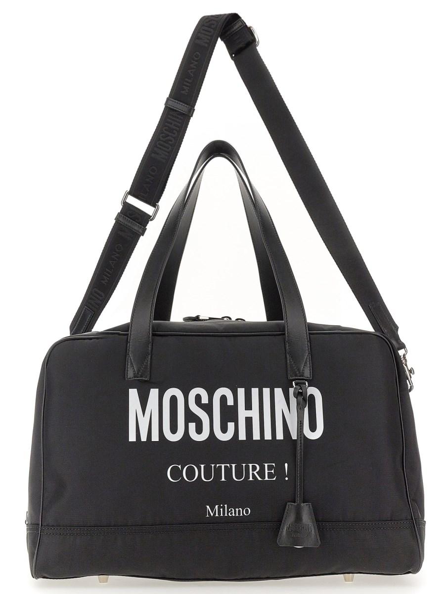 MOSCHINO BORSONE DA VIAGGIO IN NYLON CON STAMPA LOGO