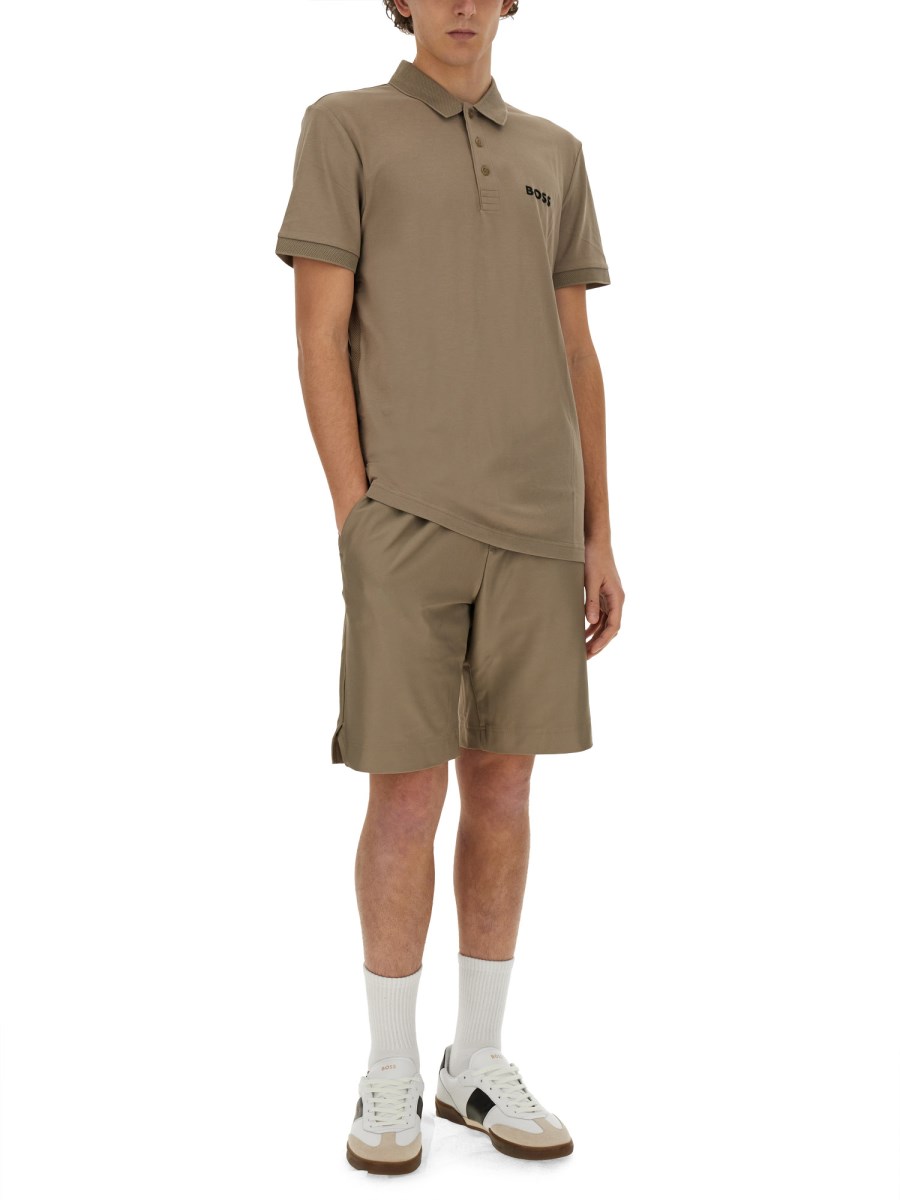 BOSS BERMUDA CON LOGO IN TESSUTO TECNICO