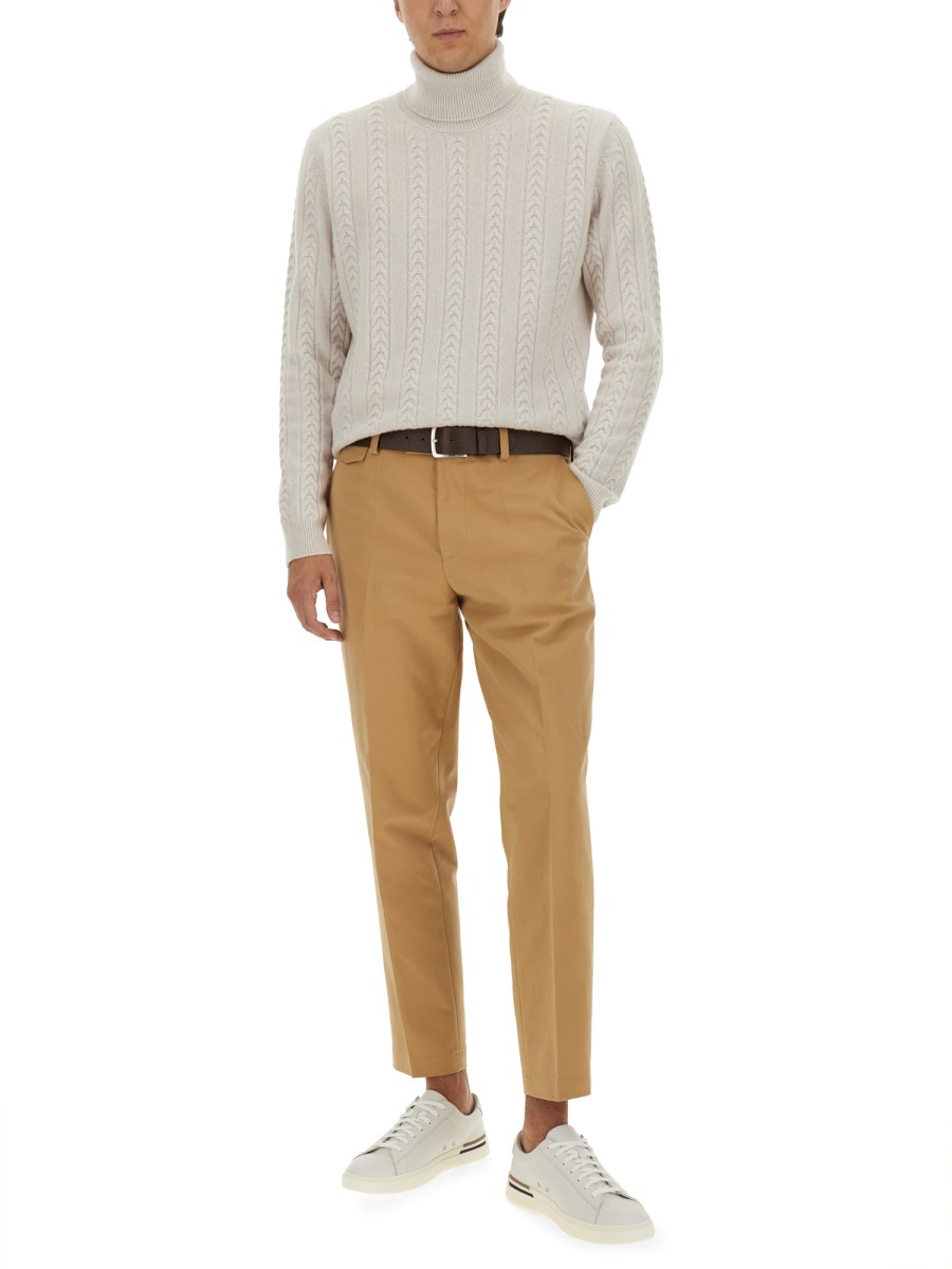 BOSS CAMEL MAGLIA DOLCEVITA IN LANA E CASHMERE