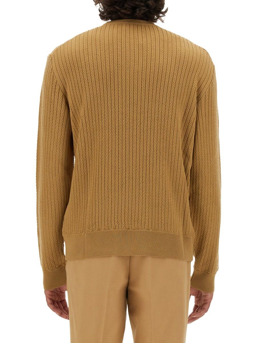 BOSS CAMEL MAGLIA ELDO IN LANA