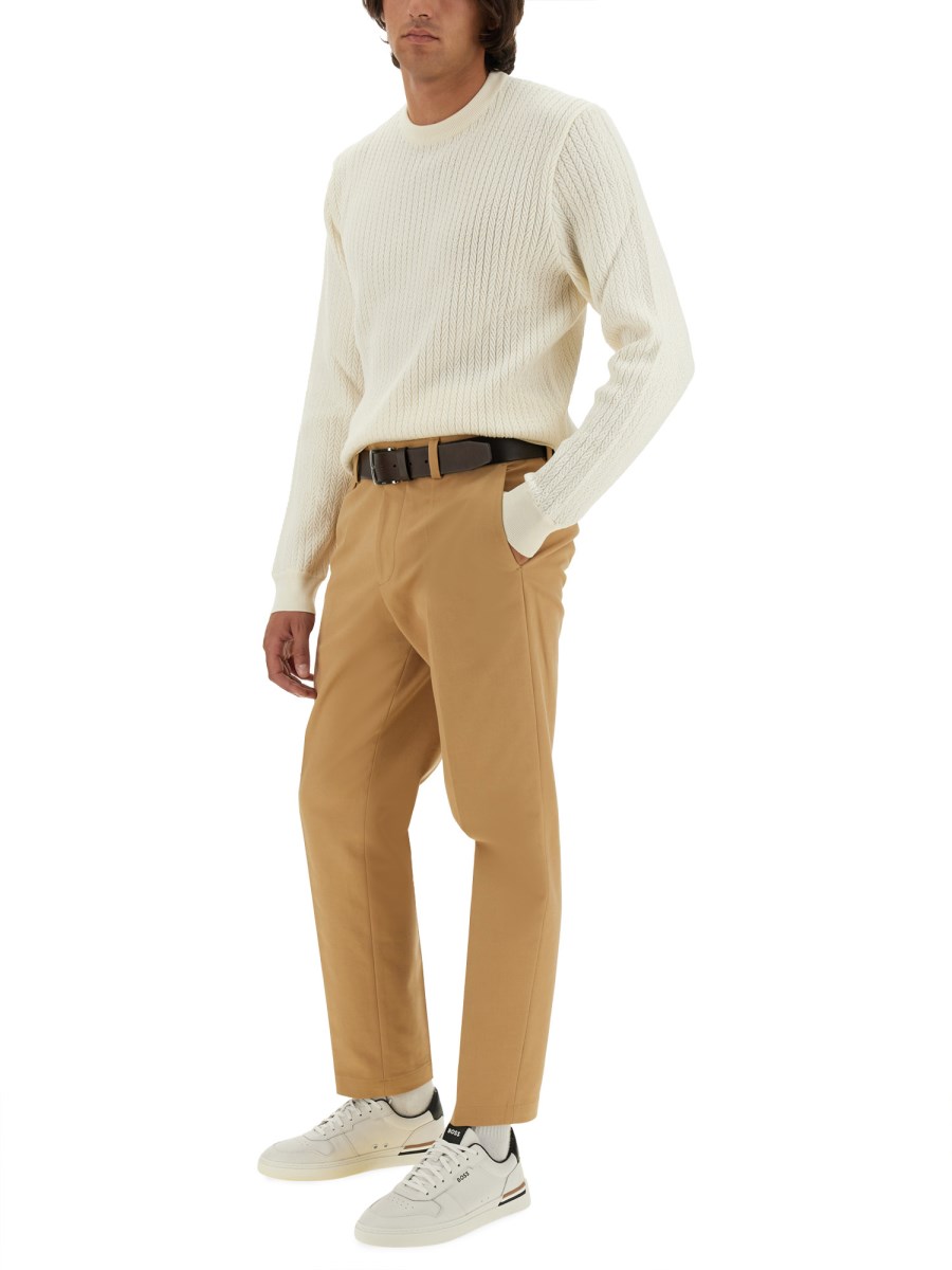 BOSS CAMEL MAGLIA ELDO IN LANA