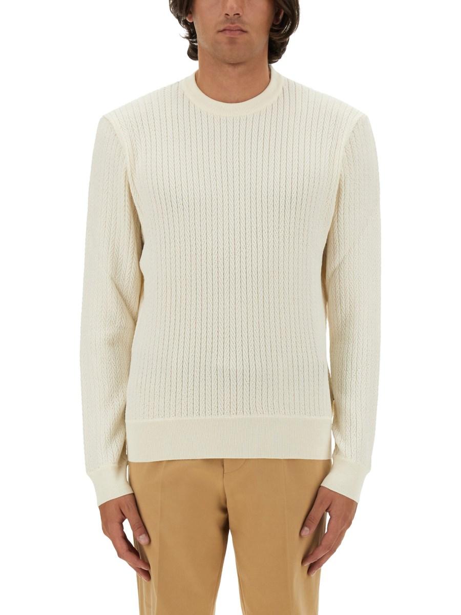 BOSS CAMEL MAGLIA ELDO IN LANA