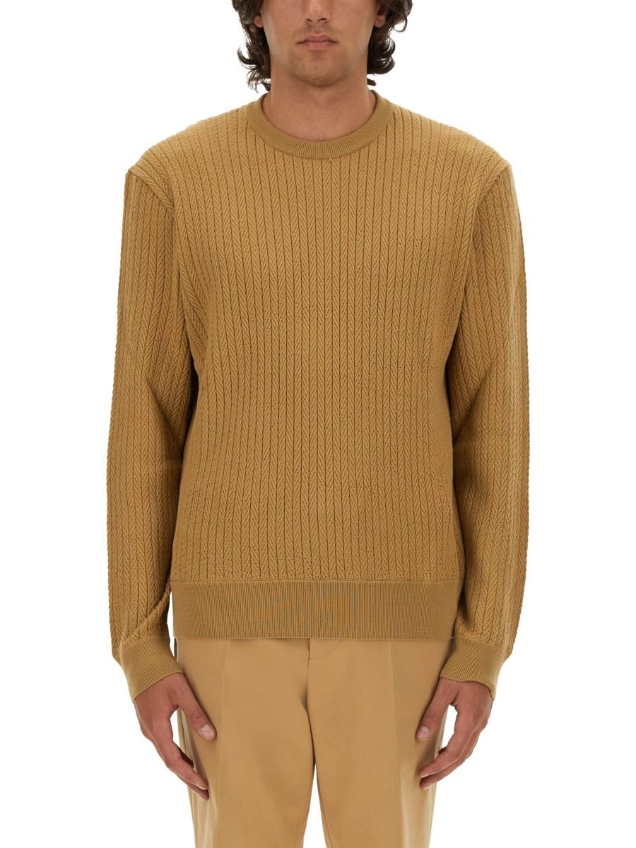 BOSS CAMEL MAGLIA ELDO IN LANA