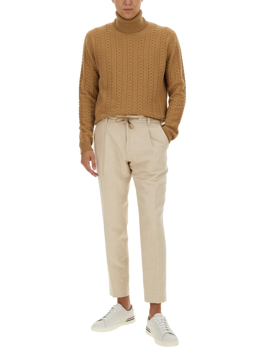 BOSS CAMEL PANTALONE IN COTONE