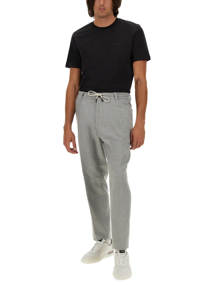 BOSS CAMEL PANTALONE JOGGING IN FELPA DI COTONE