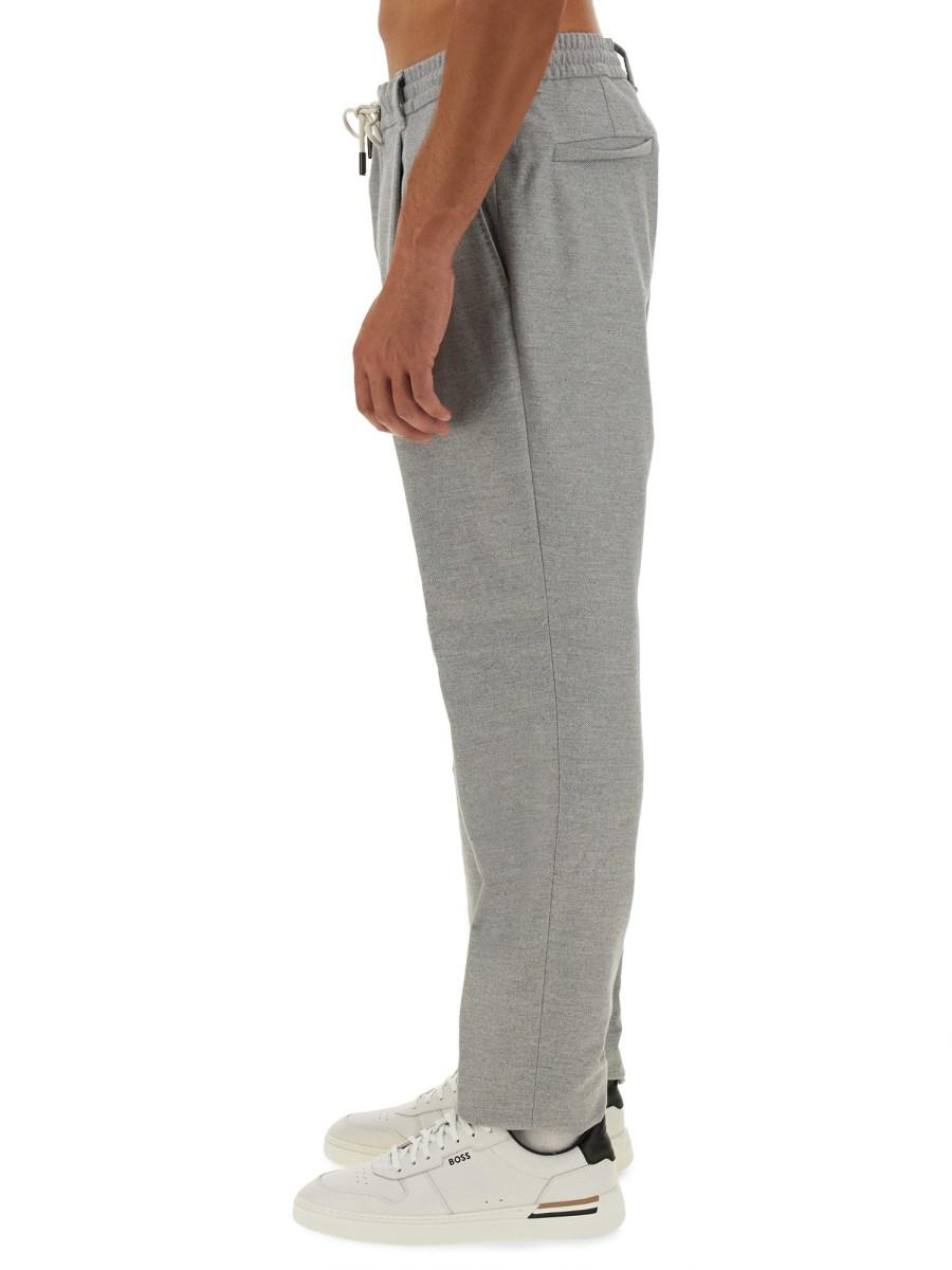 BOSS CAMEL PANTALONE JOGGING IN FELPA DI COTONE