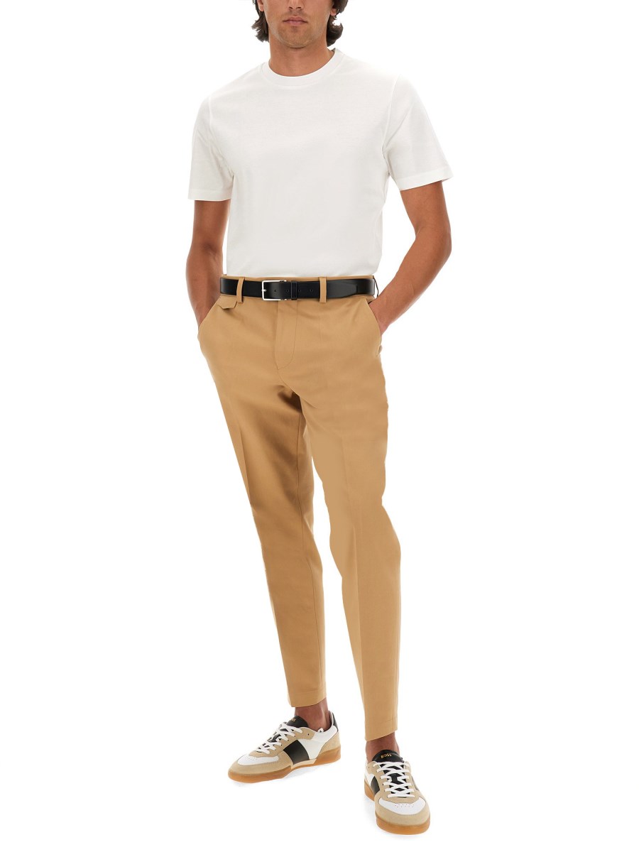 BOSS CAMEL T-SHIRT IN COTONE
