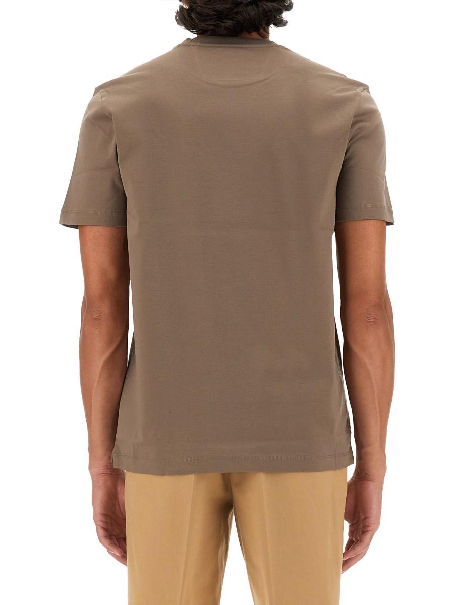BOSS CAMEL T-SHIRT L-TESAR IN JERSEY DI COTONE