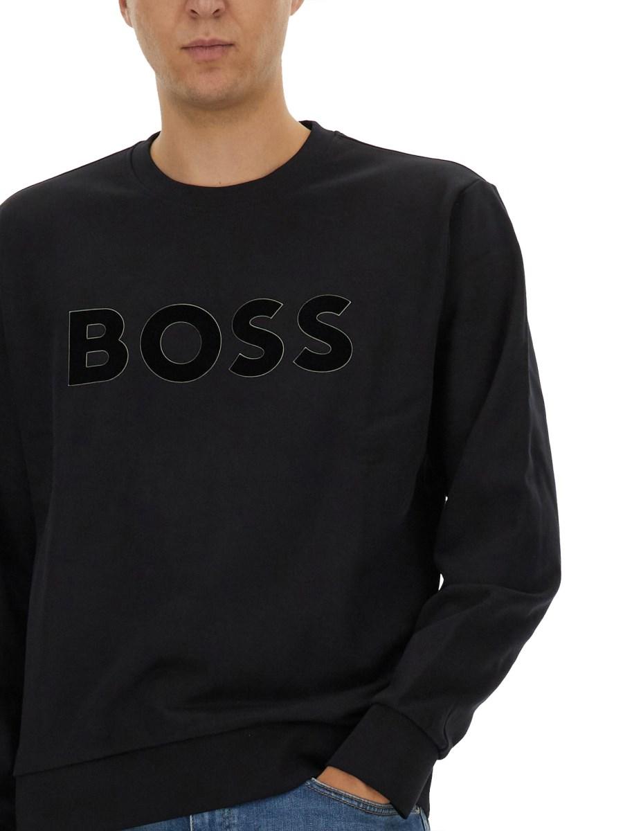 BOSS FELPA IN COTONE CON LOGO