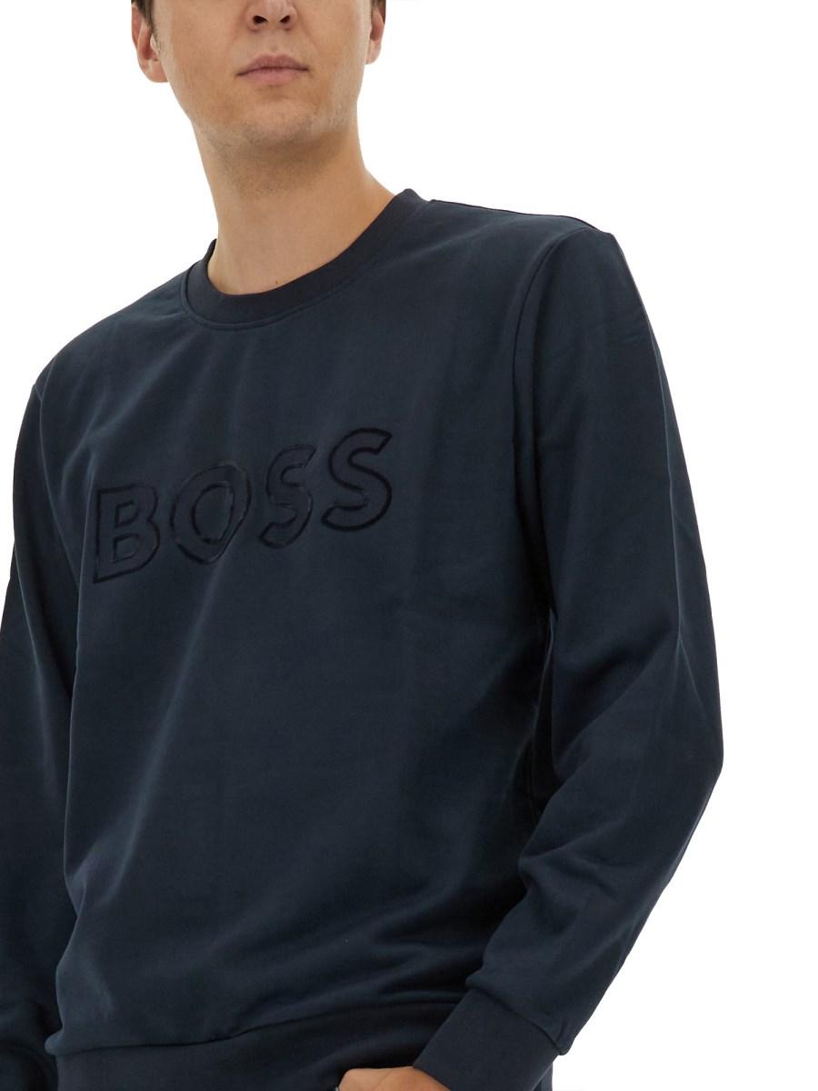 BOSS FELPA IN COTONE CON LOGO