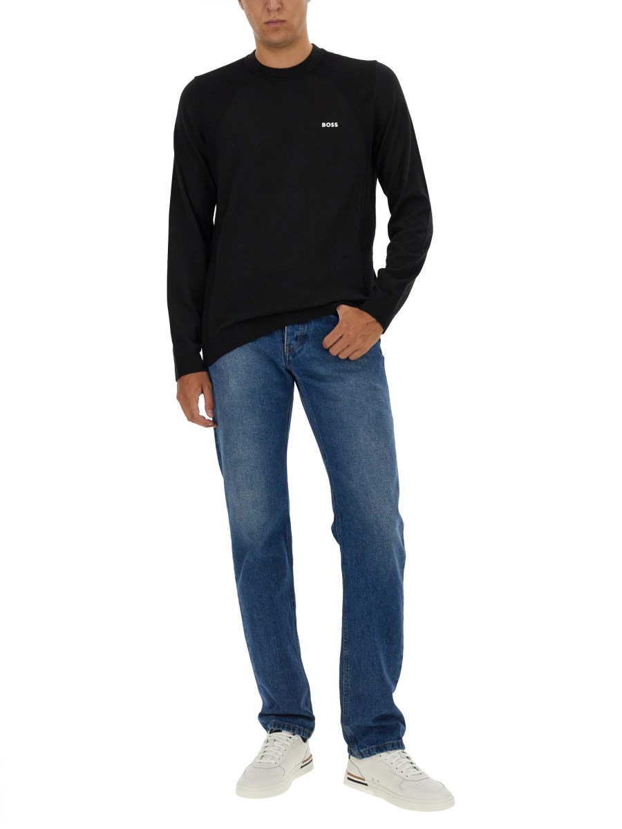 BOSS FELPA IN COTONE CON LOGO