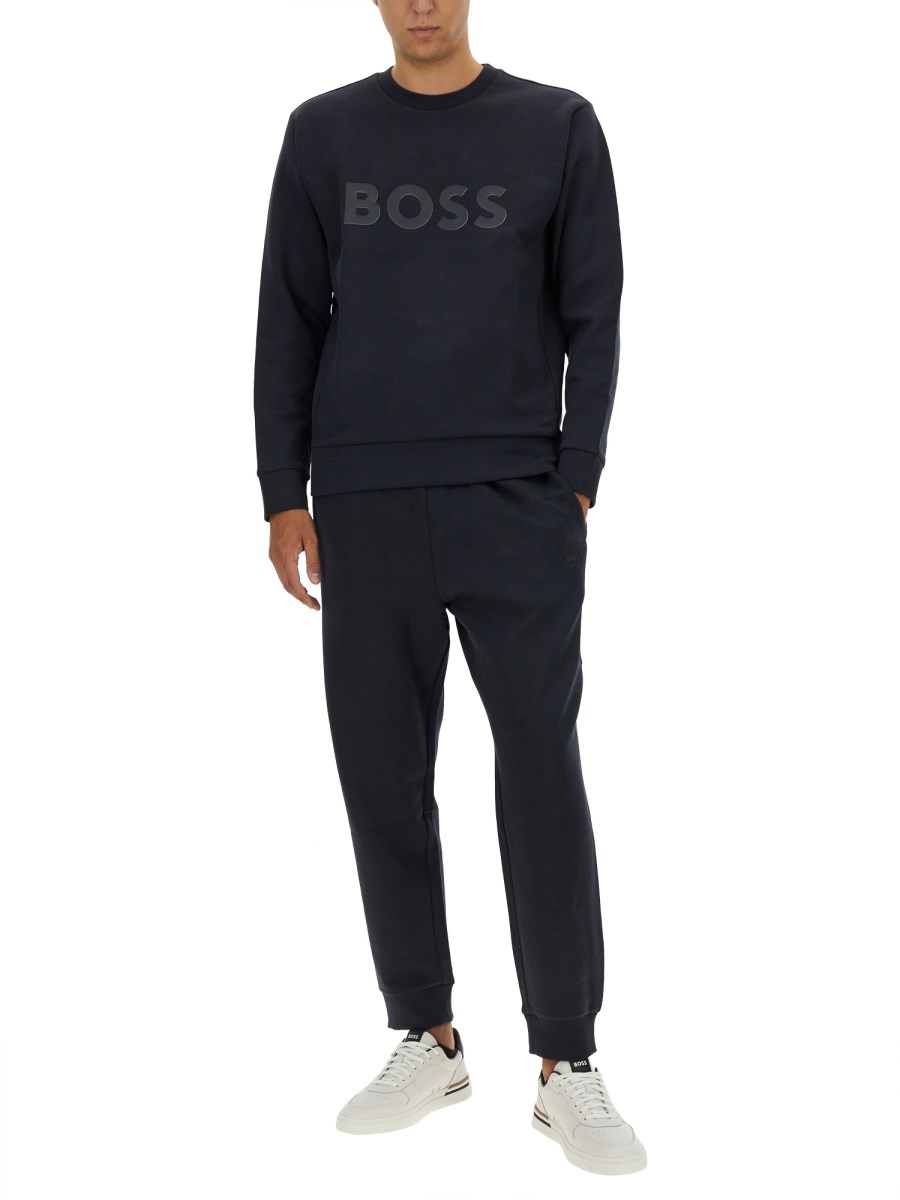 BOSS FELPA IN COTONE CON LOGO