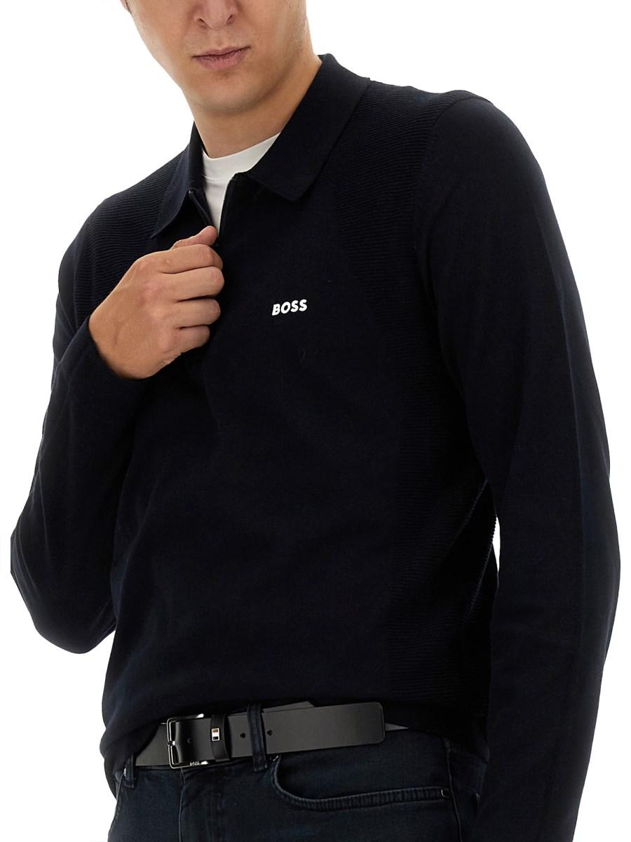 BOSS FELPA IN COTONE CON LOGO