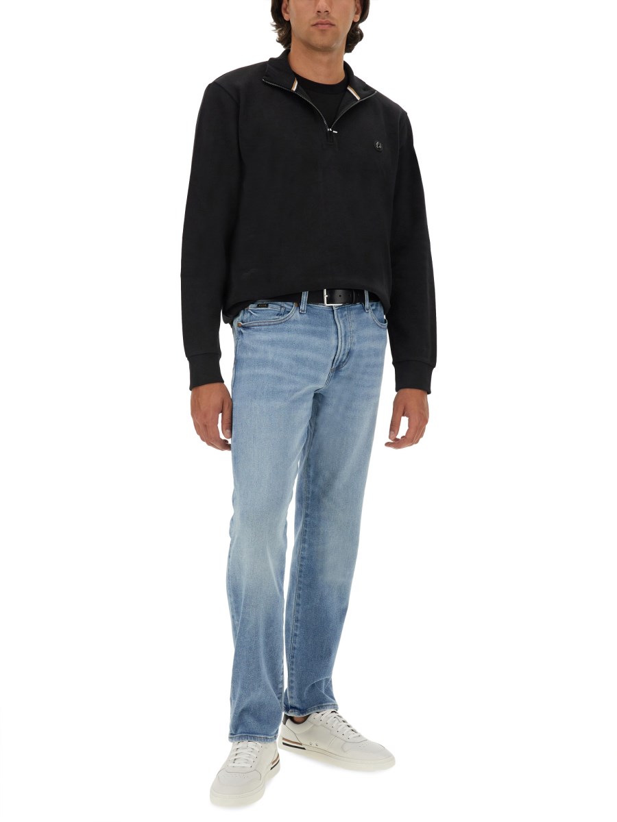 BOSS FELPA IN COTONE CON LOGO