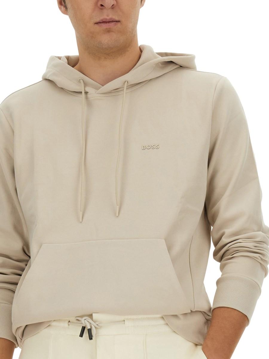 BOSS FELPA IN COTONE CON LOGO