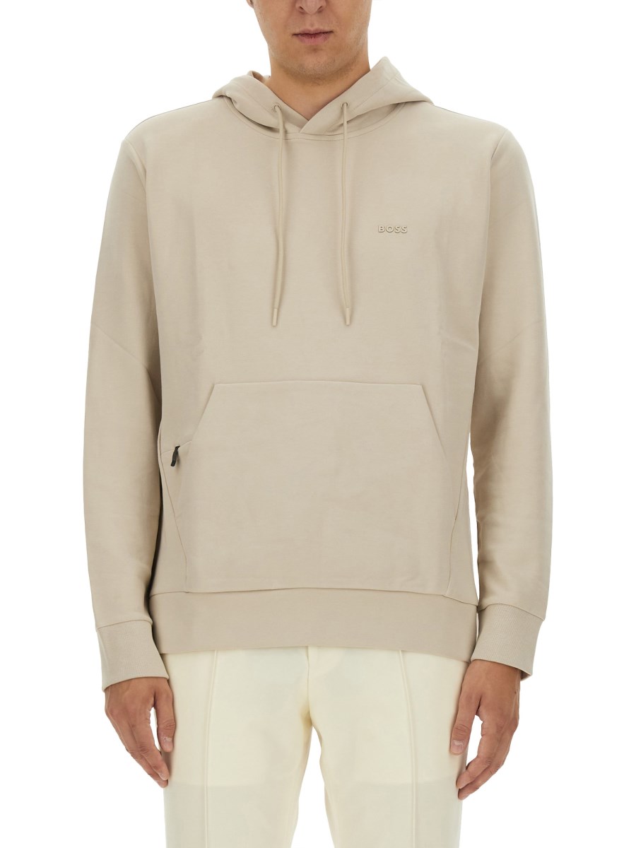 BOSS FELPA IN COTONE CON LOGO