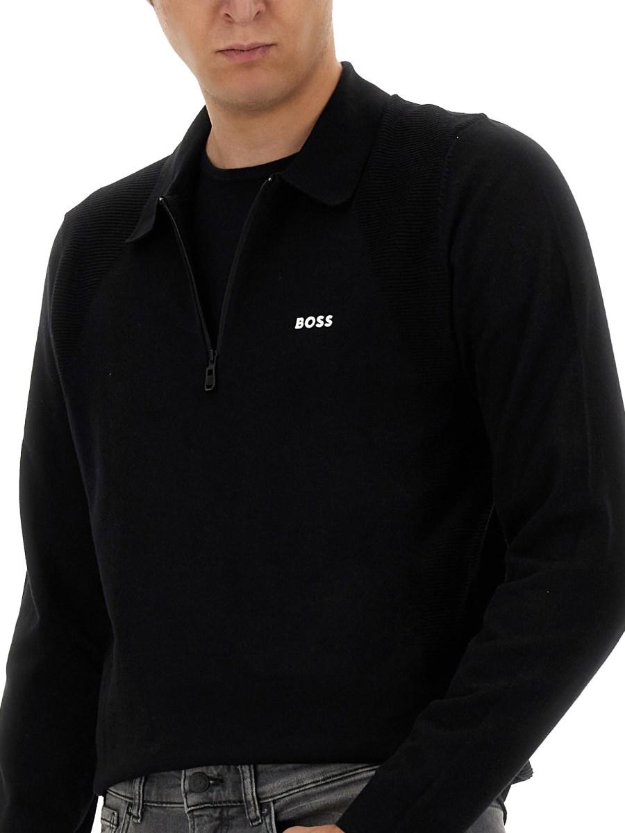 BOSS FELPA IN COTONE CON LOGO