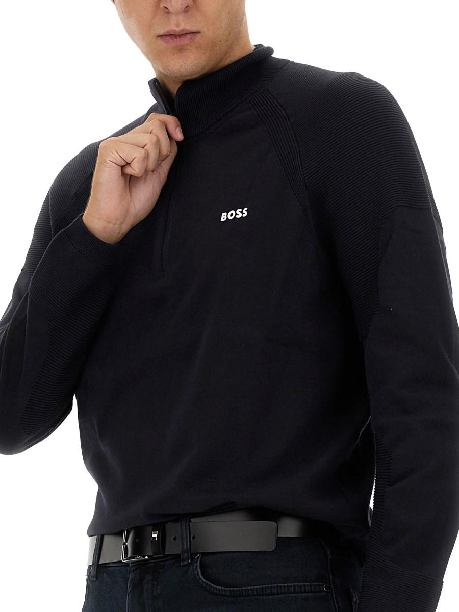 BOSS FELPA IN COTONE CON LOGO