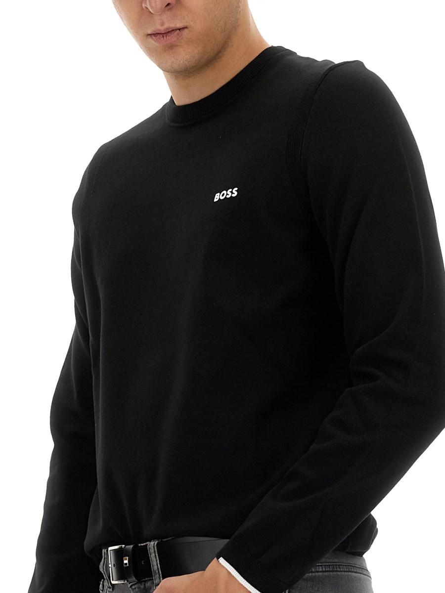BOSS FELPA IN COTONE CON LOGO
