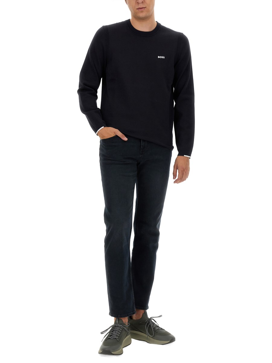 BOSS FELPA IN COTONE CON LOGO