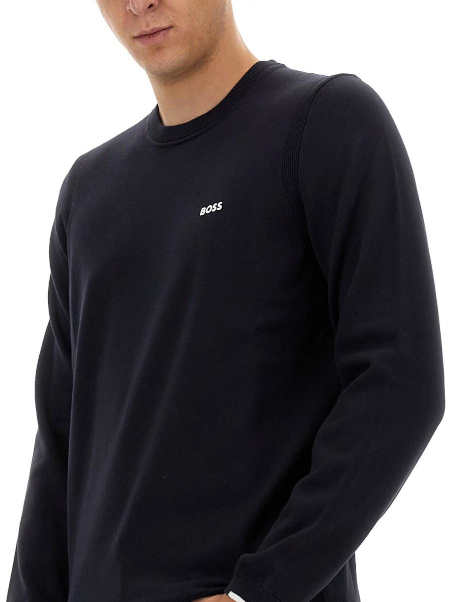 BOSS FELPA IN COTONE CON LOGO