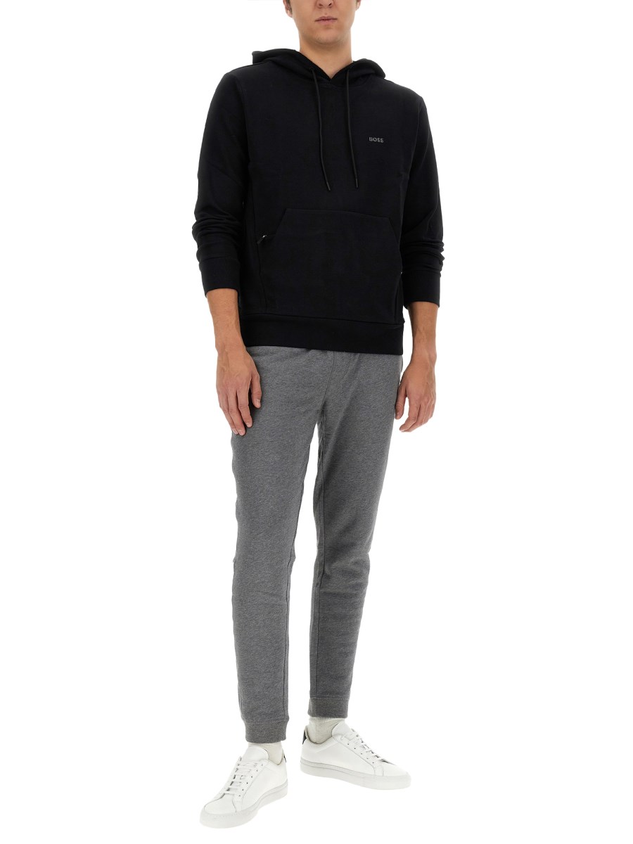 BOSS FELPA "SOODY" IN COTONE CON CAPPUCCIO E LOGO