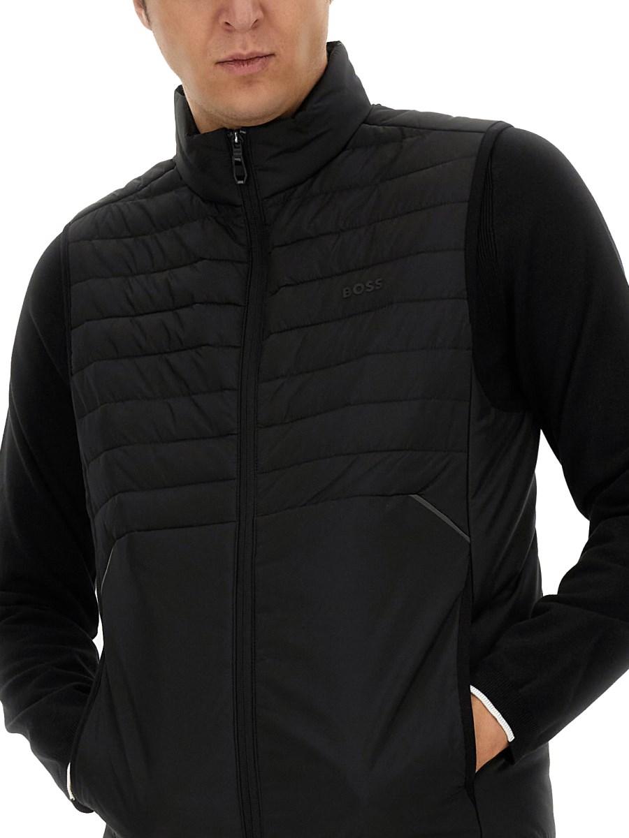 BOSS GILET CON ZIP IN NYLON