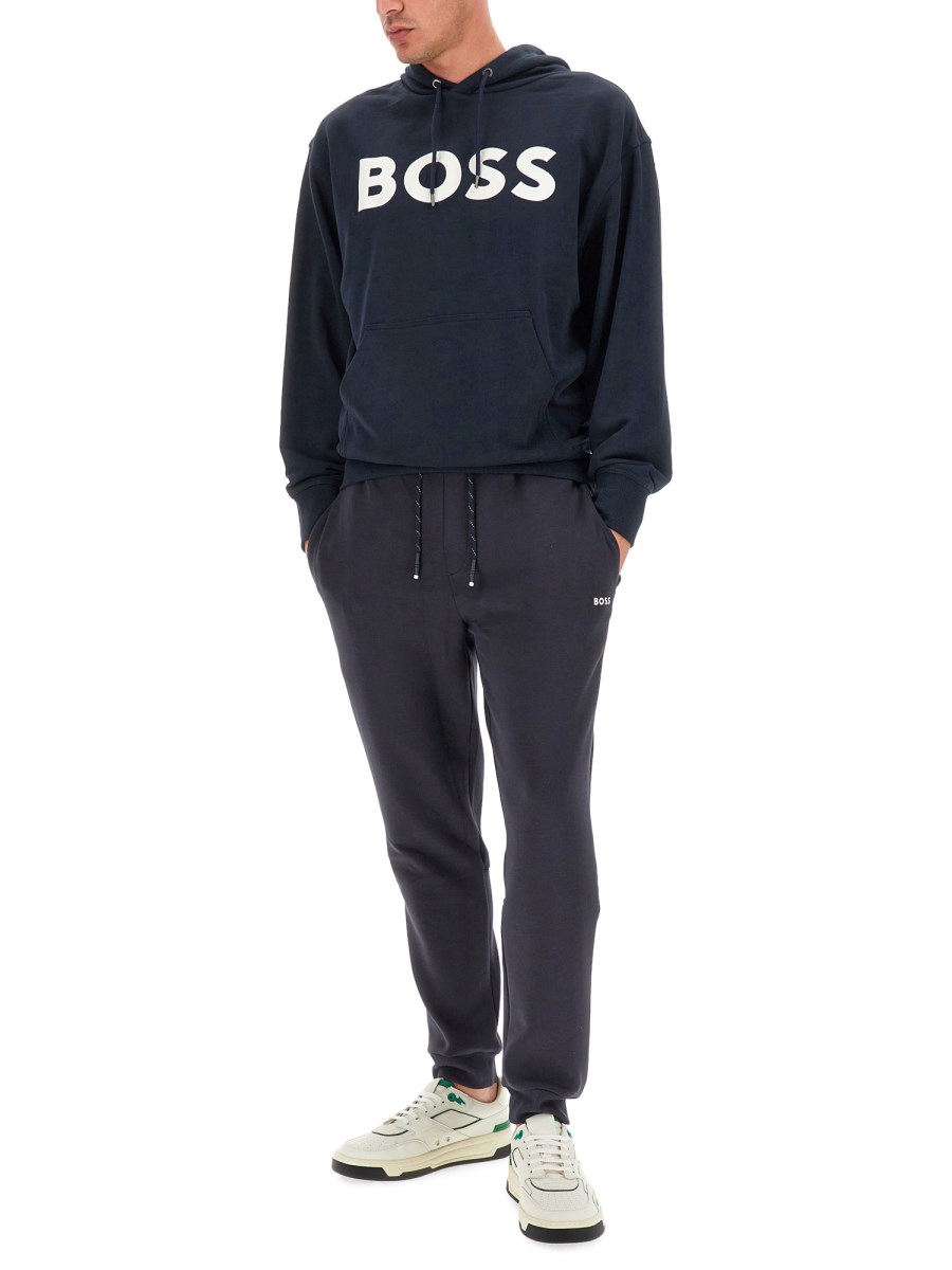 BOSS PANTALONE JOGGING IN COTONE
