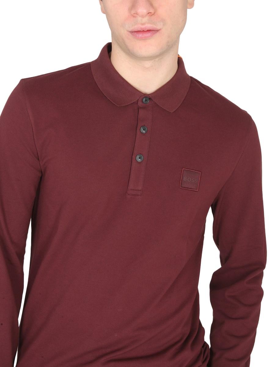 BOSS POLO IN COTONE CON PATCH LOGO