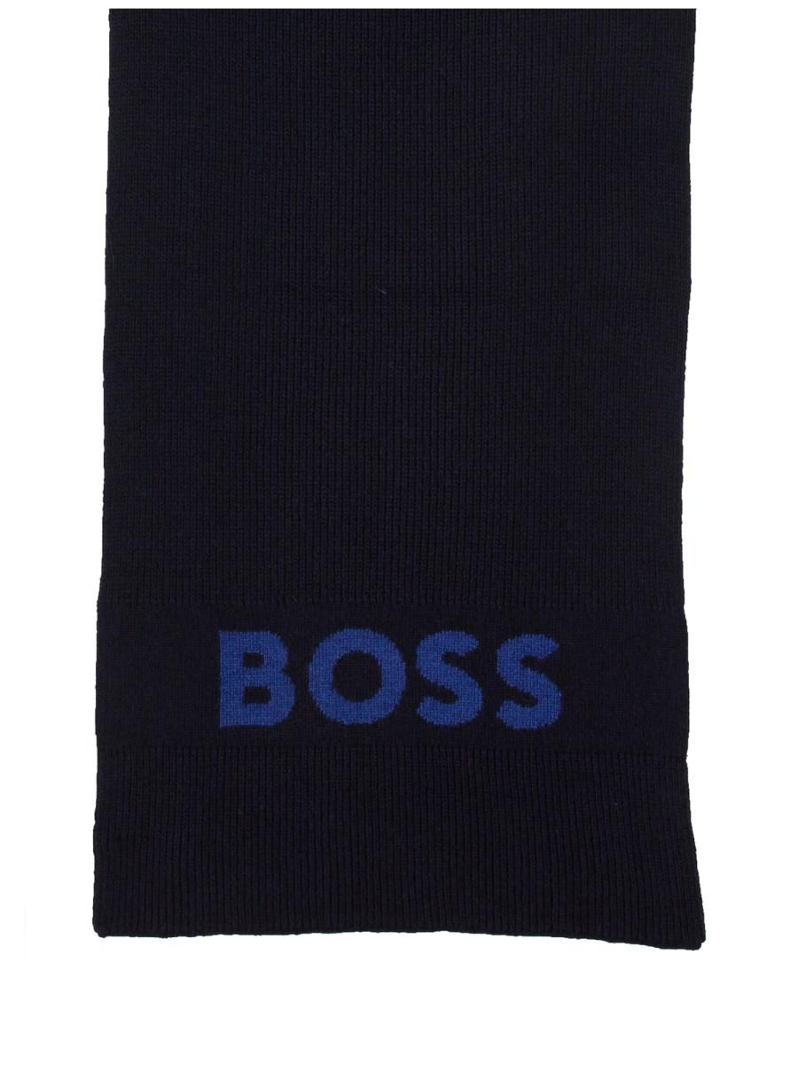 BOSS SCIARPA "ELIO" IN MISTO LANA CON LOGO