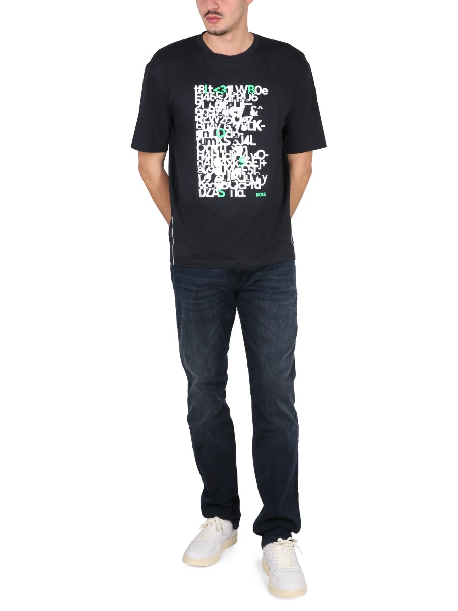 BOSS T-SHIRT IN COTONE CON STAMPA LOGO